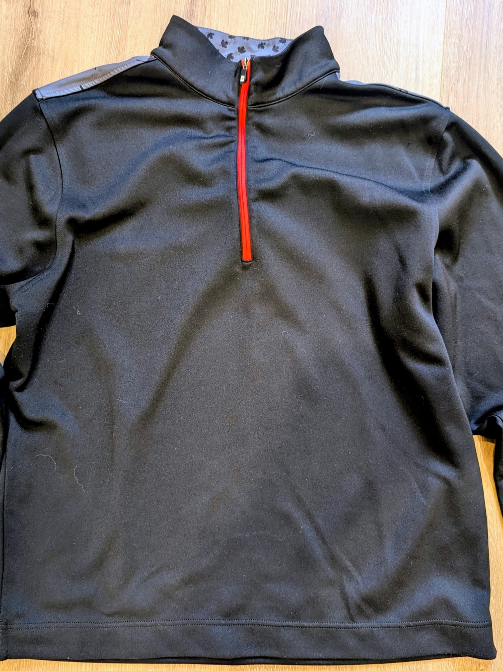 FootJoy Black Quarter-Zip Pullover with Red Zipper
